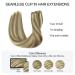 Doores Seamless Clip In Extensions | Real Hair Light Brown & Medium Blonde | 50cm 20 Inch 110g Remy Human Hair | 7 Pieces PU Clips - Buy Online on GoSupps.com