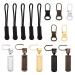 15 pieces of zipper pull replacement zipper zipper replacement zipper Extrolance zipper tapper for backpacks jackets luggage wallet handbags (3 designs 5 colors)
