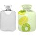 Naanle Kiwifruit Lemon 2L Transparent Hot Water Bottle - Large Heat Therapy for Pain Relief | Ideal for Bed Hand & Feet Warmer - Buy Online on GoSupps.com