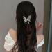 2 Pcs Openwork Butterfly Hair Claw Clips with Pearl Diamond Rhinestone - Non Slip Strong Hold Hair Accessories - Buy Online on GoSupps.com