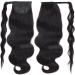 Ponytail Extension 12-26" Long Wave Ponytail Extension Brazilian Human Hair Wrap-around Ponytail Hair Extension Natural Black Virgin Remy Human Hair Ponytail Hairpiece Ponytail Hair Extension (Color 18inch 100g Black Wavy - Buy Online on GoSupps.com