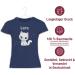 Personalized Gift T-Shirt for Girls - Cute Cat Design - Shirtracer - Dark Blue Mottled (116) - Buy Online on GoSupps.com