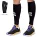 Calf Compression Sleeve - Leg Sleeves for Men and Women - Support Brace for Sports Running Flights Shin Splints and Pregnancy - Medium - 1 Pair - Stripes/Black Medium Black-2pair