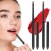 2 PCS Retractable Lip Brush for Lipstick Travel Lip Brush Lip Cream Applicator Lip Brush Applicator Flat for Lipstick Gloss Portable with Cap Mini Reusable Travel Makeup Brush for Women Girls