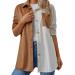 Gefomuofe Blouse Women's Loose Tunic Large Sizes Pullover Tops Long Blouse Shirt Summer Shirt Blouse Button Down Shirts Tunic Casual V-Neck Tops Elegant Plain Office Blouses Office Shirt Brown 3XL