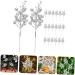 HOMSFOU 20pcs Foam flower arrangement artificial Christmas Picks xmas berries decorations cutting Christmas Tree Picks artificial fruit decorate Artificial Berry crafts berry branch Silver 19X5X5CM - Buy Online on GoSupps.com