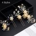 Bridal Wedding Hair Pins Flower Hairpieces Rhinestone Hair Accessories Pearl Hair Comb Hair Clips for Bride Bridesmaid 8 Pieces - Buy Online on GoSupps.com