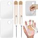 6-Pack Makeup Spatula Korean Set 2 Stainless Steel Spatula with 2 Leather Cover and 2 clear palettes Korean Picasso Makeup Foundation Spatula professional makeup spatula and Mixing Palettes for make up