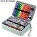 BTSKY Colored Pencil Case- 200 Slots Pencil Holder Pen Bag Large Capacity Pencil Organizer with Handle Strap Handy Colored Pencil Box with Printing Pattern Rose Green Rose - Buy Online on GoSupps.com