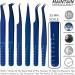 PHLASH TOOLS Pack of 6 Eyelash Extension Tweezers Set - Professional Japanese Stainless Steel Kit for Precision Lash Application - Curved, Straight, Isolation, L-Type, Volume Tweezers - Blue - Buy Online on GoSupps.com
