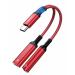 ZOOAUX USB C to 3.5mm Headphone and Charger Adapter 2 in 1 USB C to Aux Audio Jack with PD 60W Fast Charging Dongle Cable Cord for S23/S22/S21 Ultra iPhone 15 iPad Pro Pixel(Red)