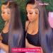 Queen Story 26 Inch Lace Front Human Hair Wig 13x4 Straight 180% Density HD Transparent Lace Frontal for Black Women - Natural Color | Pre Plucked with Baby Hair - Buy Online on GoSupps.com