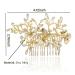 Rhinestone Butterfly Bridal Hair Comb | Handmade Gold Wedding Hair Piece - Buy Online on GoSupps.com