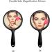 OIGUMR Large Double-Sided Handheld Mirror - 1x/2x Cute Design 5.8x10.6inch Black - Perfect for Travel & Home Use - Buy Online on GoSupps.com