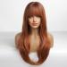 HAIRCUBE Auburn Wigs for Women - Long Wavy Wig with Bangs | Heat Resistant Synthetic Hair for Daily & Party Wear - Buy Online on GoSupps.com