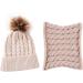 Yinuoday Toddler Baby Knit Hat Scarf Set | Winter Warm Beanie Cap with Circle Loop Scarf Neckwarmer in Beige - 2PCS - Buy Online on GoSupps.com