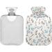 NAANLE 1L Transparent Heat Bottle with Watercolor Flower Branches - Hot Water Bottle for Bed Hands & Feet - Pain Relief & Heat Therapy - Buy Online on GoSupps.com