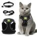 Cat Collars Harnesses and Lead Set Kitten Walking Escape Proof Adjustable Lead Vest Set For Ferret Puppy Rabbit Kitten Lead and Harness Set with Reflective Strip Breathable Soft Mesh Cat Jacket(S)