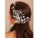 Deniferymakeup Flower Bridal Headband Pearl Hair Piece Leaf Wedding Hair Accessory for Women and Girls (Silver) - Buy Online on GoSupps.com