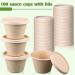 100 Pcs 4oz Bagasse Fiber Condiment Cups with Lids - Disposable Sauce Containers for Snacks and Dressings - Buy Online on GoSupps.com