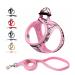 Suredoo dog harness Small dogs with a leash anti -train dishes reflective breathable breast tableware puppy crockery for small medium dog (m pink checked) pink checkered M