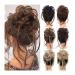 Messy Bun Hair Piece for Women Synthetic Messy Bun Hair Piece Curly Hair Bun Extensions with Straight Tails Elastic Band Curly Chignon False Hairpieces Ponytail Extensions for Women Fake Hair Access 2