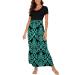 YUNDAI Womens Maxi Dress Summer Maternity Casual Short Sleeve Floral Loose Long Dresses Plus Size Ladies Dress with Pocket 03-Short Sleeve XL B07 Blue Green
