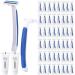 50 Sets Disposable Razors in Bulk Razor Individually Wrapped Bulk Twin Blade Razors with Clear Safety Cap and Shaving Cream for Men Women Homeless Hotel Shelter Charity Travel Blue