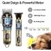 Soonsell Professional Cordless T-Blade Hair Clippers Set for Men, Close Cutting Beard Trimmer with LCD Display - Gold - Buy Online on GoSupps.com