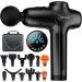 Cotsoco massage gun depth tissue percussion muscle massage gistol for athletes super quiet portable electric sports massage device with 12 massage heads black black