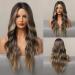 HAIRCUBE Ombre Brown Curly Wig for Women - Long Natural Synthetic Hair with Blonde Highlights - Buy Online on GoSupps.com