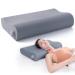 willai Cervical Pillow for Neck Pain,Adjustable Neck Support Pillow by Inflatable Tube,Orthopedic Contour Neck Pillows for Sleeping,Cooling Firm Memory Foam Pillow for Side Back Sleepers. Crock Gray 25x15x4.9(Queen)