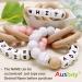 Personalized Name Baby Keepsake Rattle | Ausbay Customizable Teether Toy with Beech Wood Rings | Ideal for Girls Baby Shower (Black) - Buy Online on GoSupps.com