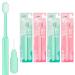 Y-Kelin Soft Bristle Toothbrush with Inter Brush 2-in-1 Cleaning Kit for Adults & Kids Teeth (Green+ Pink 4 Pack) Manual toothbrush