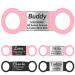 Gisurey dog brand with engraving- silent slide-on dog stark personalized made of robust stainless steel durable and easy to read dog trailers with engraving for dog and cat necking (PS L) L (width: 2.5 cm) pink & silver