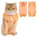 Avont Katzenbody after op recovery suit clothing modal recovery castration spay weaning leakage protection suit for cats abdominal wounds or skin diseases-apricot small apricot