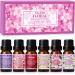 SALKING Essential Oils Set 100% Pure Fragrance Oil AromatherapyGift Premium Scented Oils for Diffusers 6 x 10 ML - Lavender Rose Jasmine Cherry Blossom Gardenia Chamomile