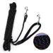 Pettom reflectively drag line for dogs 5m/10m/15m rope dog leash training line with hand loop & 2 carabin hooks long training lines for small medium -sized dogs S (5m) black
