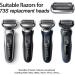 Buy S7 73S 360 Replacement Head Foil & Cutters for Braun Series 7 Shavers - Compatible with 7020s 7025s 7071cc & More (2 Pack - Buy Online on GoSupps.com