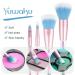 Cute 7PCS Makeup Brush Set with Quicksand Sequins Acrylic Handle - Professional Brushes for Eye Shadow, Blending, and Concealer - Special Blue Cosmetic Brushes for Girls - Buy Online on GoSupps.com