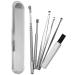 Bumdenuu 6Pcs Ear Pick Set Stainless Steel Earpick Ear Wax Curette Remover Spoon Spiral Ear Clean Tool With Case