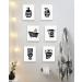 Drsoum Bathroom Decor Wall Art Prints - Set of 6 Funny Small Toilet Signs - 8x10 inch Framed - Black and White - Buy Online on GoSupps.com