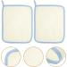 FOMIYES 4pcs Square Towel Soap Bag Buffing Wash Cloth Exfoliating Body Cloth Shower Loofah Towel Nylon Beige - Buy Online on GoSupps.com