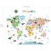 DECOWALL BS-1615S Animal World Map (Large) Wall Stickers - Nursery Bedroom Living Room Decor - Buy Online on GoSupps.com