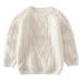 De feuilles Toddler Unisex Baby Cable Knit Pullover Sweater Chunky Knitted Jumper Knitwear with Warm Lining Yellow 7-8 Years White