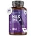 Milk Thistle Capsules - 180 Vegan Capsules - 3 Months Supply - High Strength Milk Thistle (Providing: 80% Silymarin) - Odour & Aftertaste Free Unlike Milk Thistle Tablets - Made in The UK