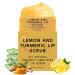 Turmeric Lemon Lip Scrub For Dark Lips, Exfoliating Lip Scrub With Aloe Vera, Scrub & Nourish Sugar Lip Scrub, Natural Scrub & Turmeric Lip Scrub And Balm For Dry, Chapped, Reduce Fine Lines Lip