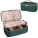 Dofilachy Makeup Bags for Women-Portable Double Layer Travel Makeup Case, Professional Cosmetic Makeup Bag Organizer Fits Makeup Brushes(Green)
