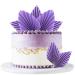 Blumomon 4 Pcs Purple Palm Fan Cake Toppers Palm Leaf Cake Toppers Palm Spear Leaf Cupcake Toppers Birthday Party Wedding Supplies Baby Shower Cake Decorations