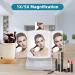 Lighted Makeup Mirror 1X/5X Magnification with 60 LED Touch Screen Dimming - Portable Tri-Fold Cosmetic Vanity Mirror - 3 Color LED - 180 Rotation - Dual Power Supply (White) - Buy Online on GoSupps.com